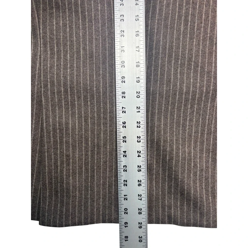 Hugo Boss 36R Brown Chalk Stripe Flannel Wool Cashmere Blazer Jacket Sport Coat